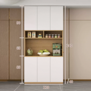 Custom Modern Sideboard with Glass Doors ?C Tall Kitchen Storage Cabinet (Model L)