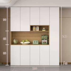 Custom Modern Sideboard with Glass Doors ?C Tall Kitchen Storage Cabinet (Model N)