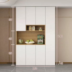 Custom Modern Sideboard with Glass Doors ?C Tall Kitchen Storage Cabinet (Model S)