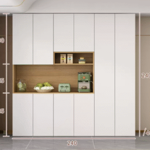 Custom Modern Sideboard with Glass Doors ?C Tall Kitchen Storage Cabinet (Model Q)